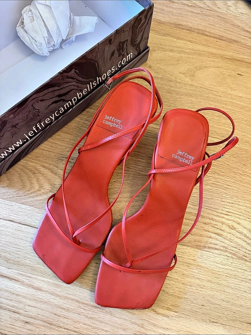 Jeffrey Campbell Emelie Kitten Heel Sandal Red US 10